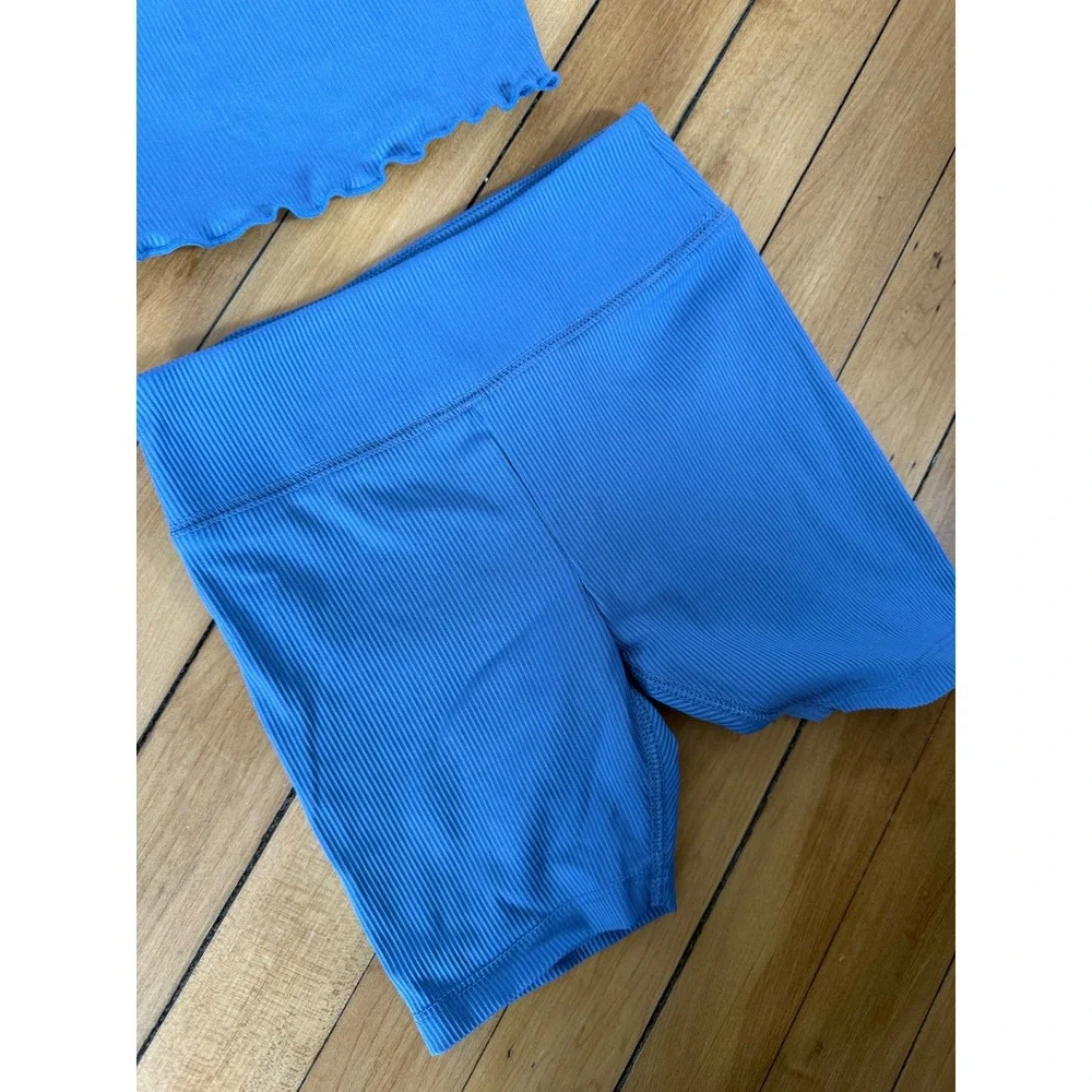 Crewcuts active by J.crew‎ blue ribbed two piece outfit